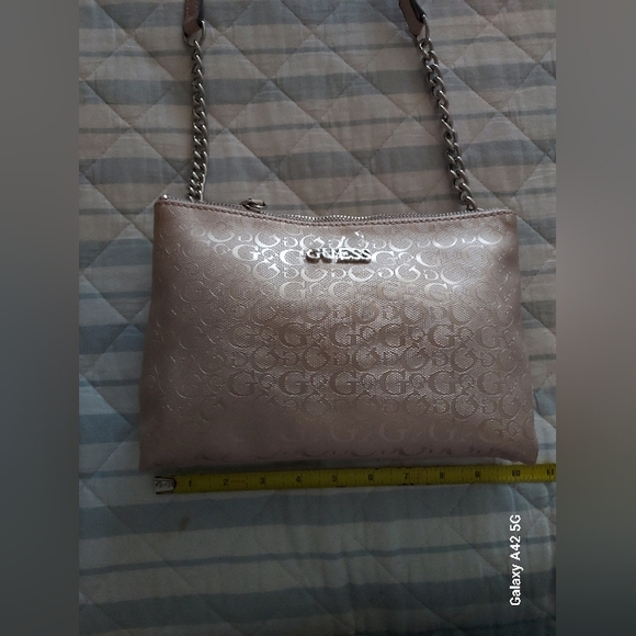 NWOT GUESS Crossbody Bag Handbag Purse Women Monogram Light pink-beige - Picture 8 of 13